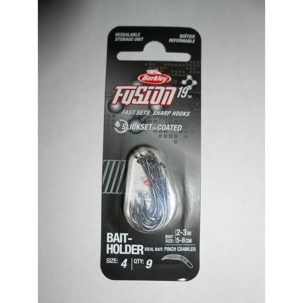 Berkley 1405827 FSN19BH4 Fusion19 Bait-holder Hooks Size 4 9 pack & Storage Case